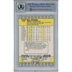Billy Ripken Autographed 1989 Fleer 616 Trading Card 10 Grade Beckett 49336