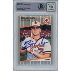 Billy Ripken Autographed 1989 Fleer 616 Trading Card 10 Grade Beckett 49377