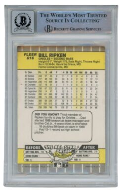 Billy Ripken Autographed/Signed 1989 Fleer 616 Scribble Card Slab Beckett 52660