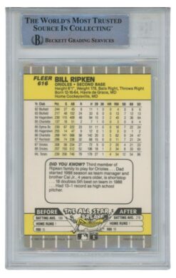 Billy Ripken Autographed/Signed 1989 Fleer 616 Scribble Card Slab Beckett 52668
