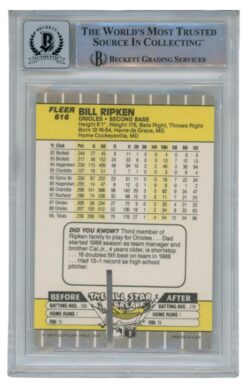 Billy Ripken Autographed 1989 Fleer 616 Sawcut Card Grade 10 Beckett 52678