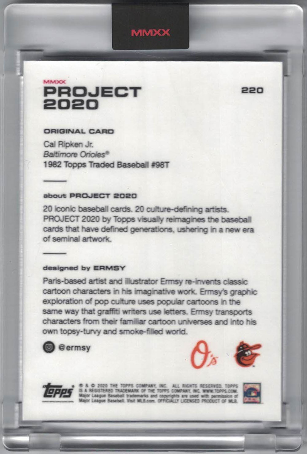 Cal Ripken Jr Baltimore Orioles 2020 Topps Project #220 Artist Trading Card 28305