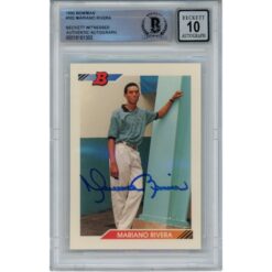 Mariano Rivera Autographed 1982 Bowman #302 10 Auto Slabbed Card Beckett 49328
