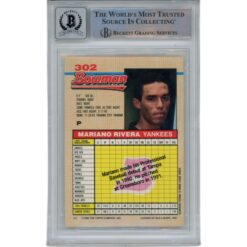Mariano Rivera Autographed 1982 Bowman #302 10 Auto Slabbed Card Beckett 49328