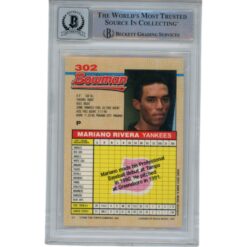 Mariano Rivera Autographed 1982 Bowman #302 10 Auto Slabbed Card Beckett 49330