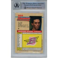 Mariano Rivera Autographed 1982 Bowman #302 10 Auto Slabbed Card Beckett 49338