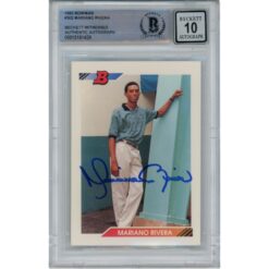 Mariano Rivera Autographed 1982 Bowman #302 10 Auto Slabbed Card Beckett 49366