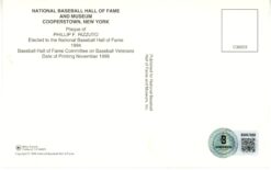 Phil Rizzuto Autographed/Signed New York Yankees HOF Postcard HOF Beckett 56520