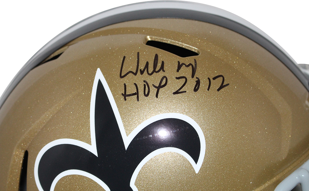 Willie Roaf Signed New Orleans Saints F/S 1976-99 Speed Helmet HOF BAS