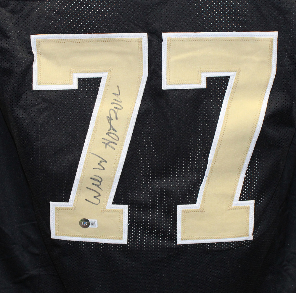 Willie Roaf Autographed/Signed Pro Style Black HOF Jersey Beckett