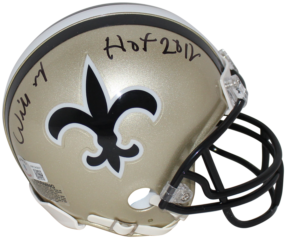 Willie Roaf Autographed New Orleans Saints 1976-99 Mini Helmet HOF BAS
