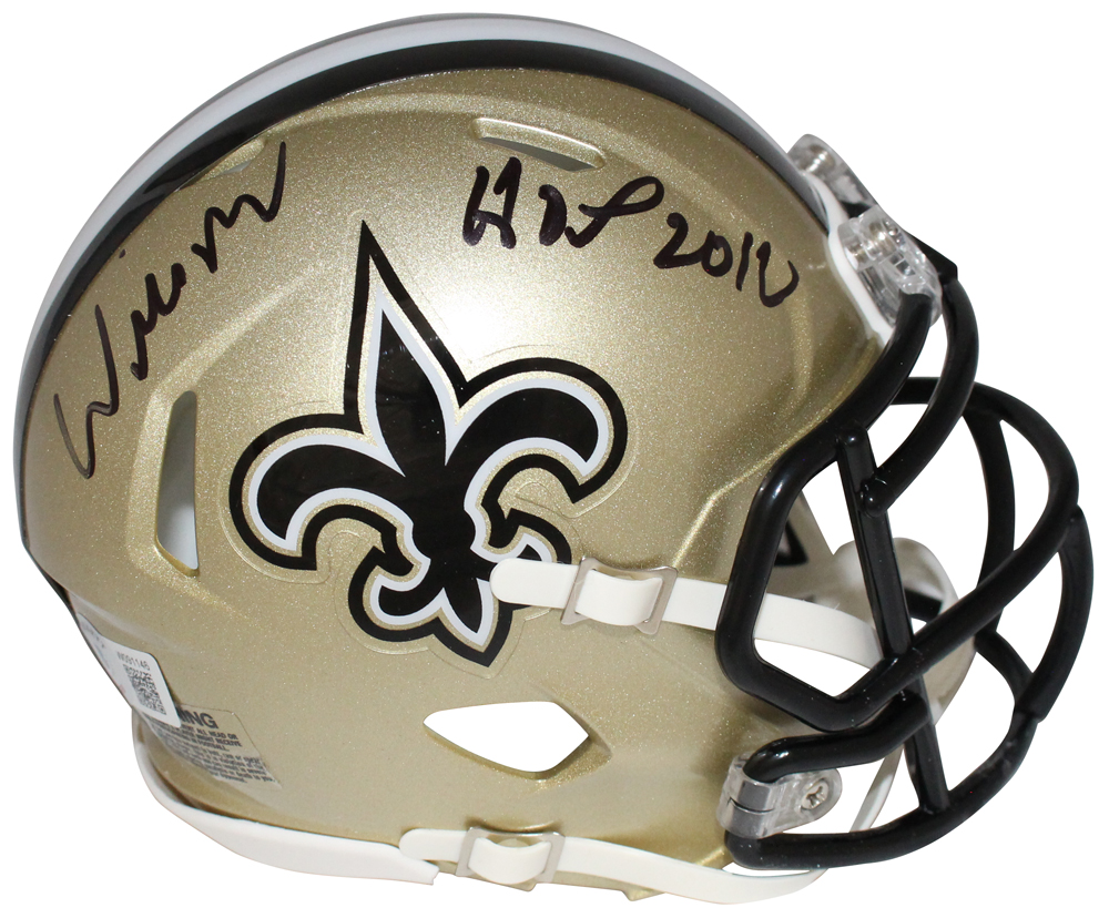 Willie Roaf Signed New Orleans Saints TB Mini Helmet Beckett 
