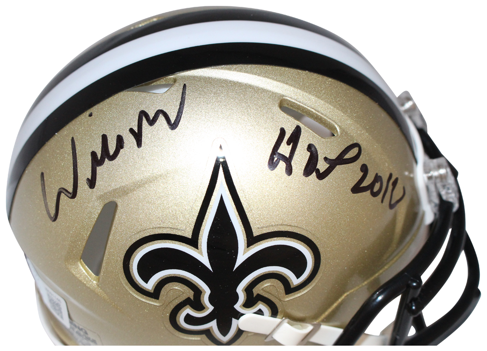 Willie Roaf Signed New Orleans Saints TB Mini Helmet Beckett