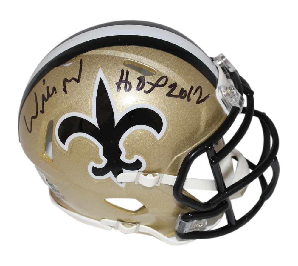 Willie Roaf Signed New Orleans Saints TB Mini Helmet HOF Beckett