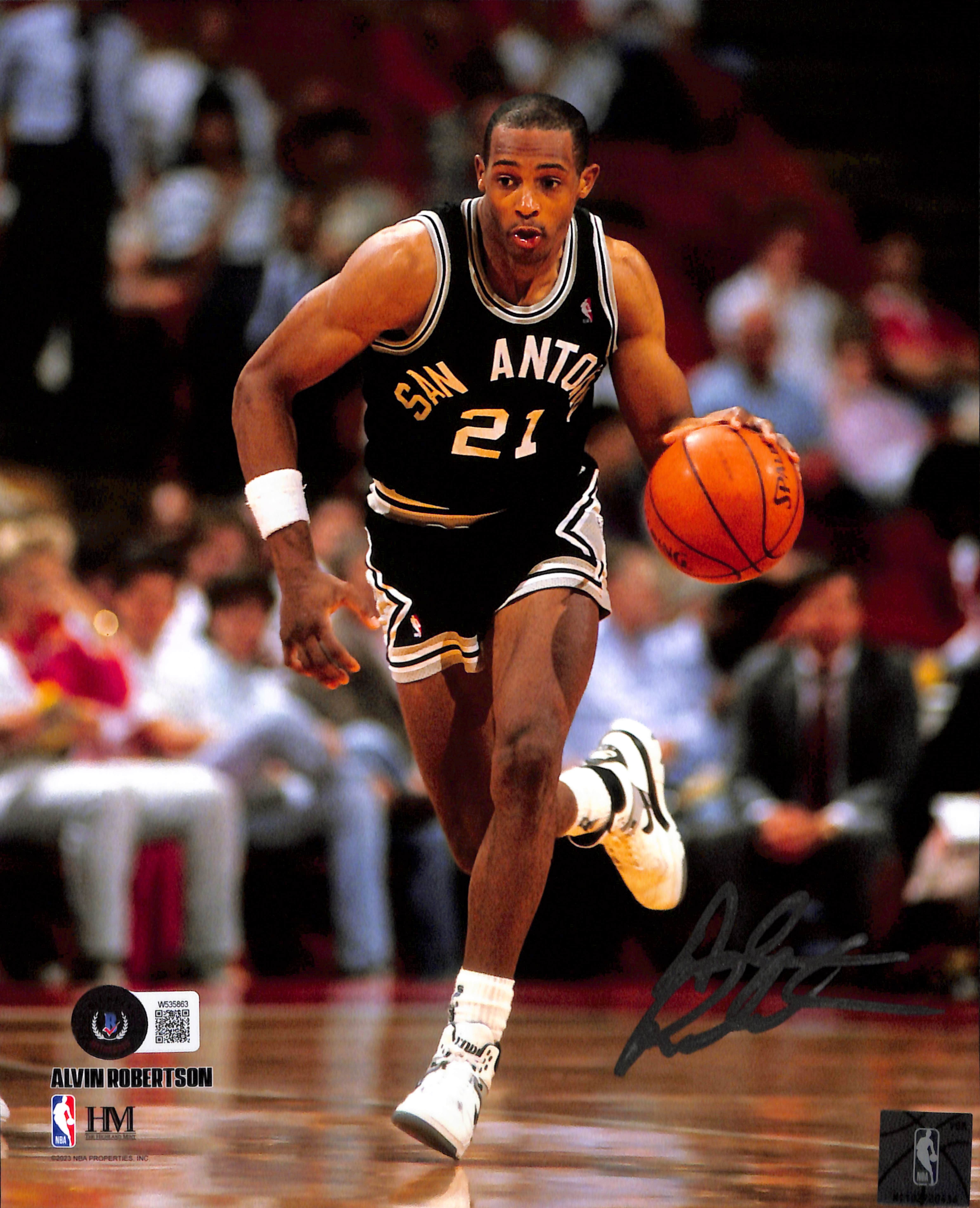 Alvin Robertson Signed San Antonio Spurs 8x10 Photo Beckett 44523