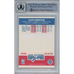 Alvin Robertson Autographed 1987-88 Fleer 93 Trading Card 10 Grade Beckett 47065