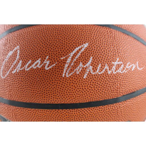 Oscar Robertson Autographed Milwaukee Bucks I/O Basketball Beckett Witness 49709