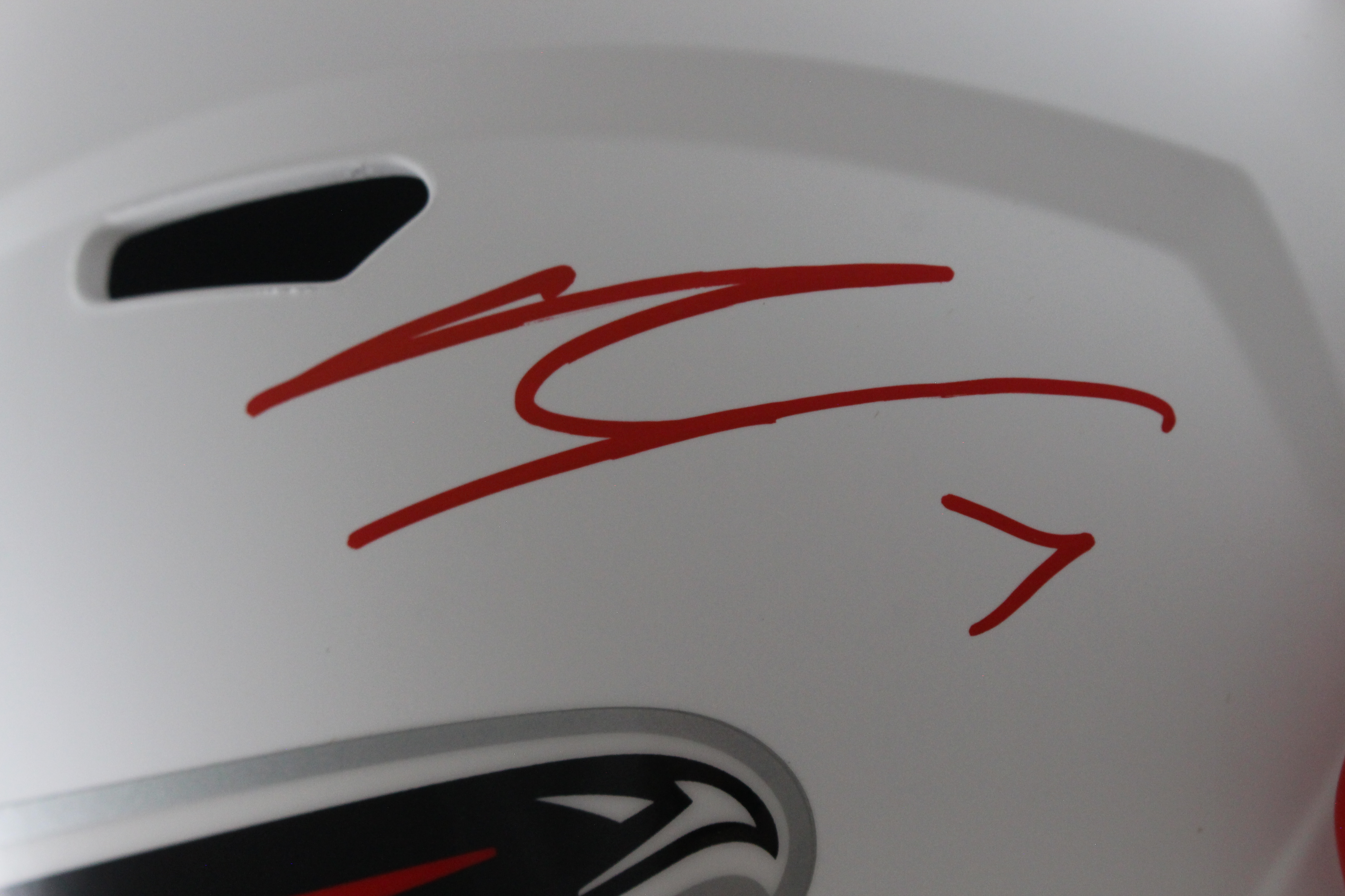 Bijan Robinson Autographed Atlanta Falcons F/S Flat White Helmet Beckett W 56197
