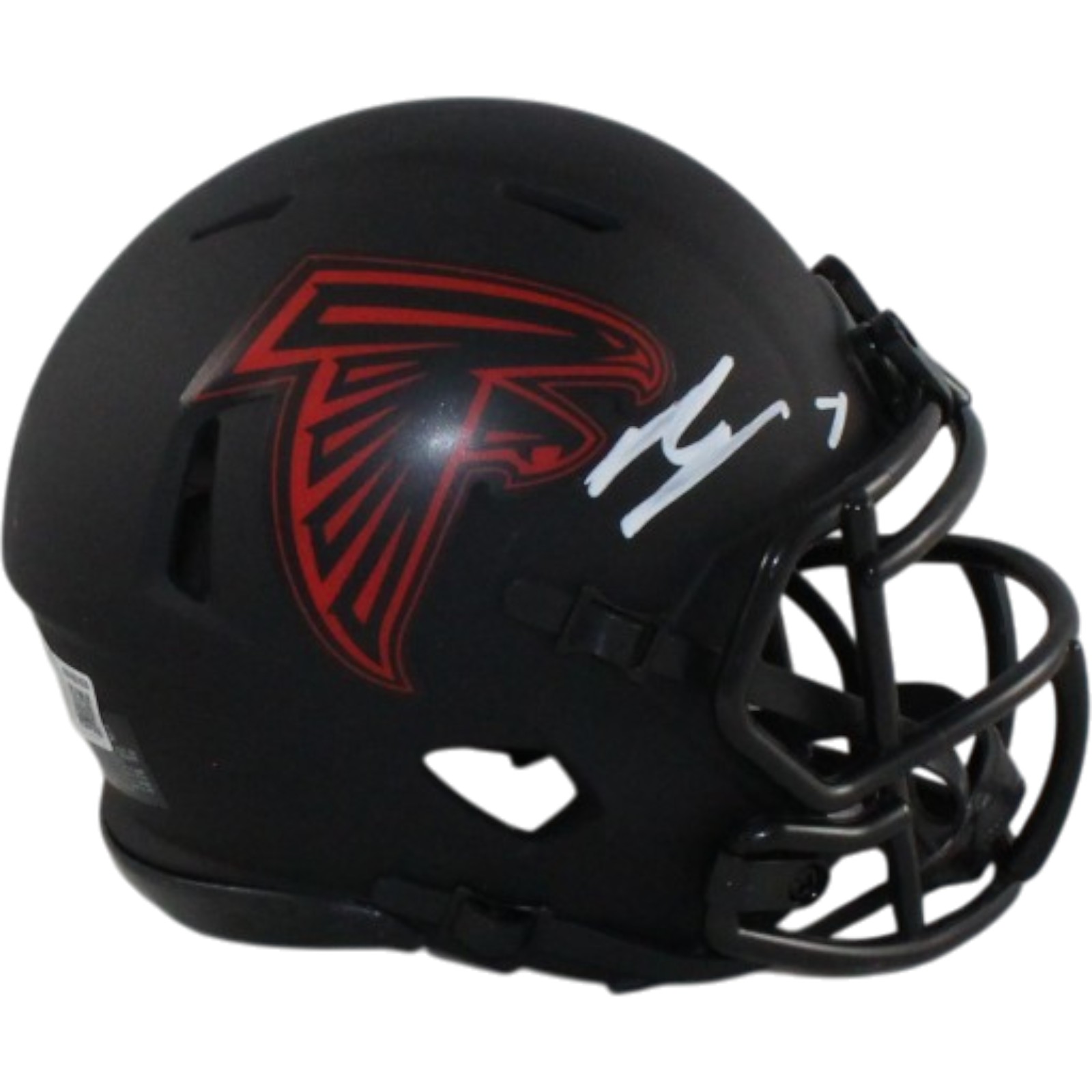 Bijan Robinson Autographed Atlanta Falcons Eclipse Mini Helmet Beckett WIT 56186