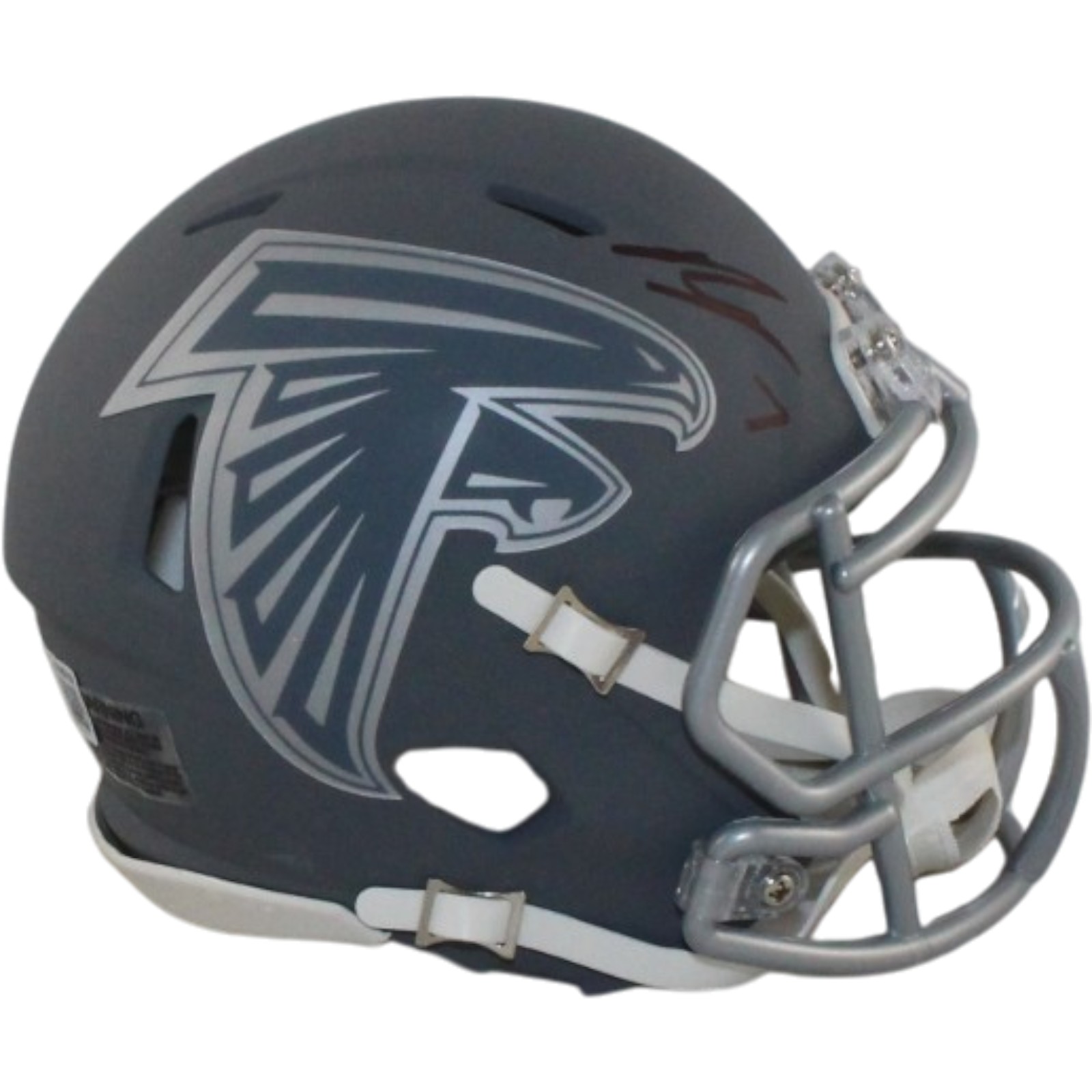 Bijan Robinson Autographed Atlanta Falcons Slate Mini Helmet Beckett WIT 56183