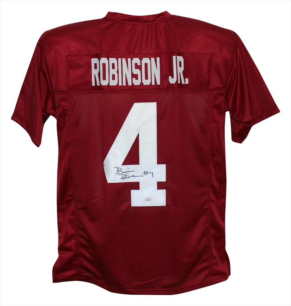 Brian Robinson Autographed/Signed College Style Red XL Jersey JSA