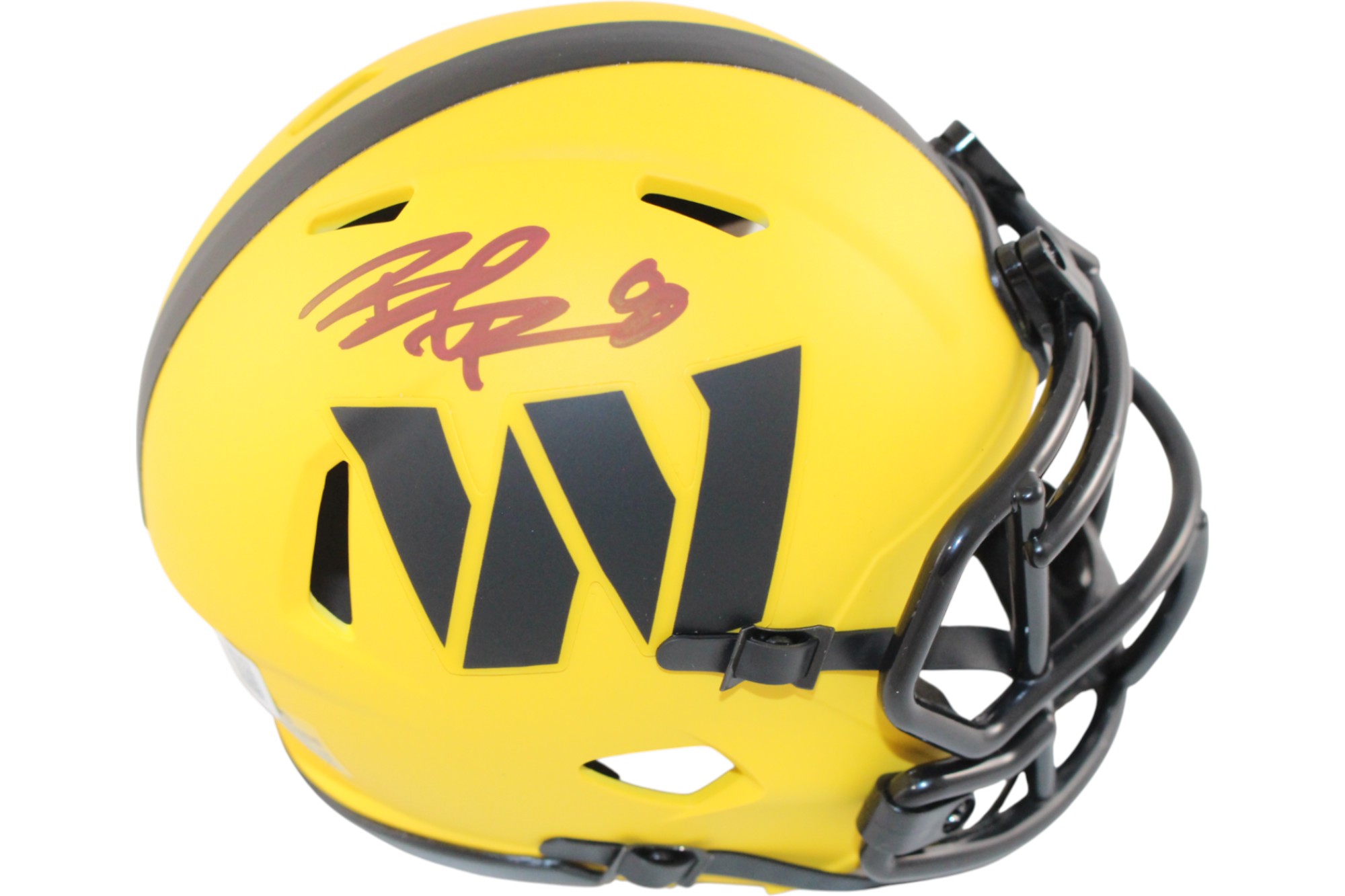 Brian Robinson Jr Signed Washington Commanders Rave Mini Helmet Beckett 51704 1 Brian Robinson Jr Signed Washington Commanders Rave Mini Helmet Beckett 51704