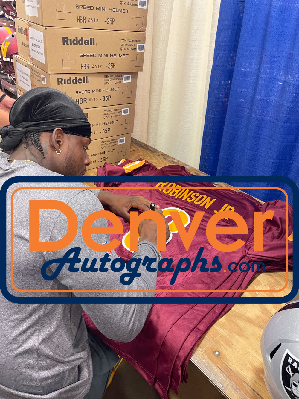 Brian Robinson Jr Brian Robinson Jr. Autographed/Signed Pro Style Red XL Jersey Beckett W 51829