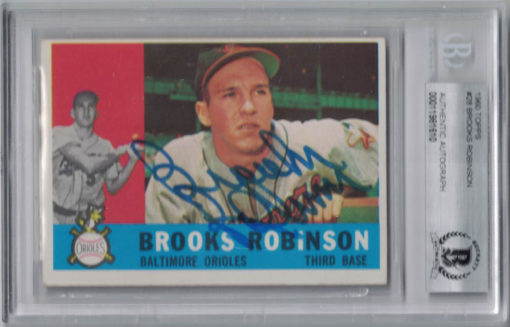 Brooks Robinson Signed Baltimore Orioles 1960 Topps #28 Trading Card BAS 27047