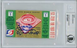 Brooks Robinson Autographed 1970 World Series Ticket Game 1 MVP BAS Slab