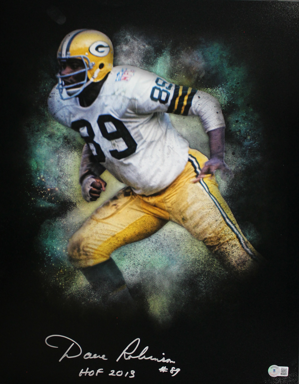 Dave Robinson Autographed Green Bay Packers 16x20 Photo HOF Beckett