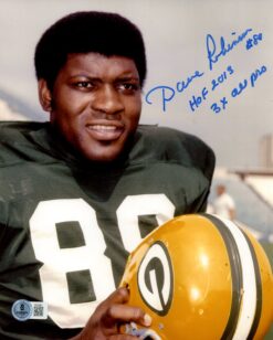 Dave Robinson Autographed Green Bay Packers 8x10 Photo 2 Insc Beckett 57369
