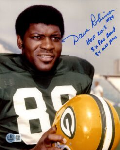 Dave Robinson Autographed Green Bay Packers 8x10 Photo 3 Insc Beckett 57367