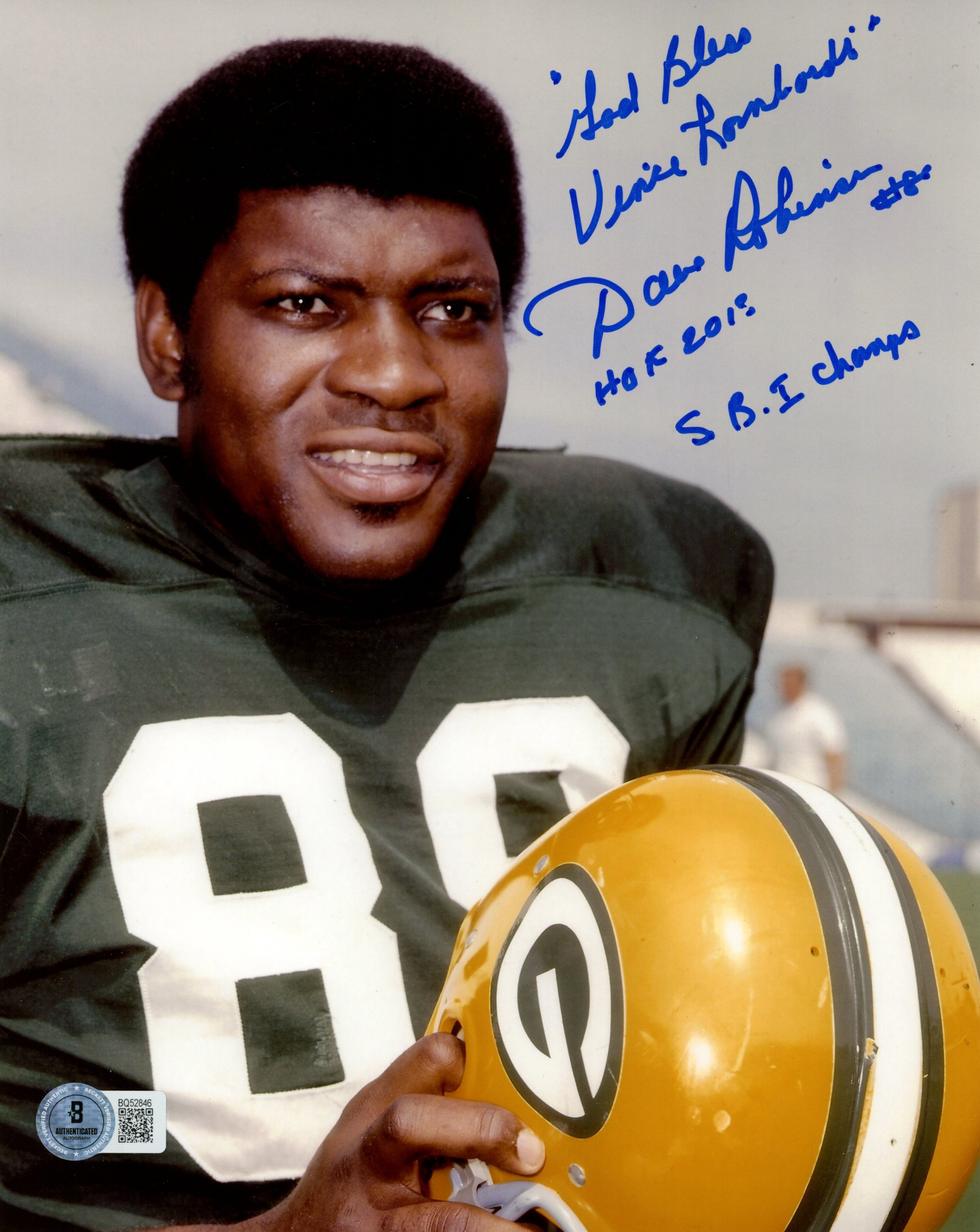 Dave Robinson Autographed Green Bay Packers 8x10 Photo 4 Insc Beckett 57366