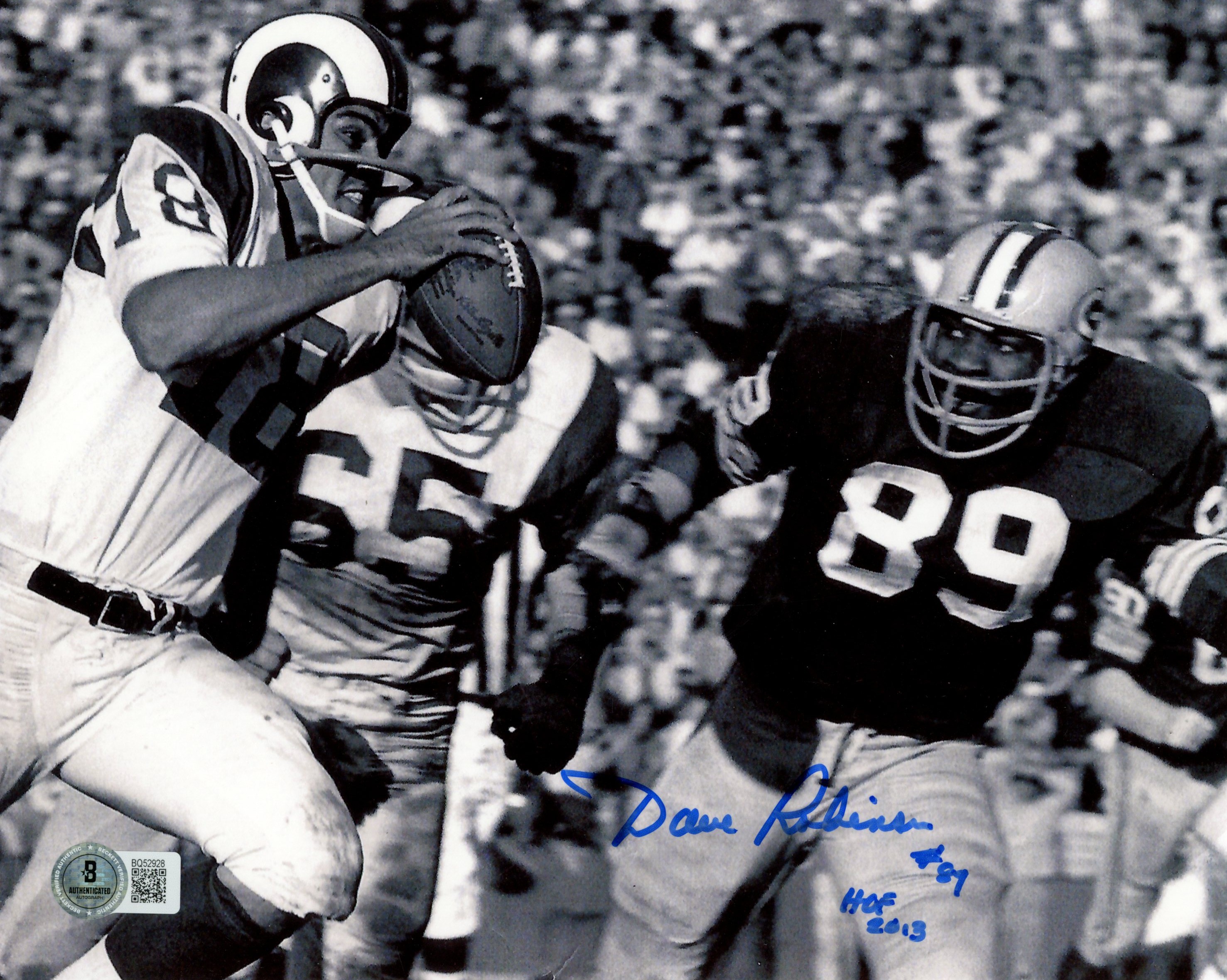 Dave Robinson Autographed/Signed Green Bay Packers 8x10 Photo HOF Beckett 57442