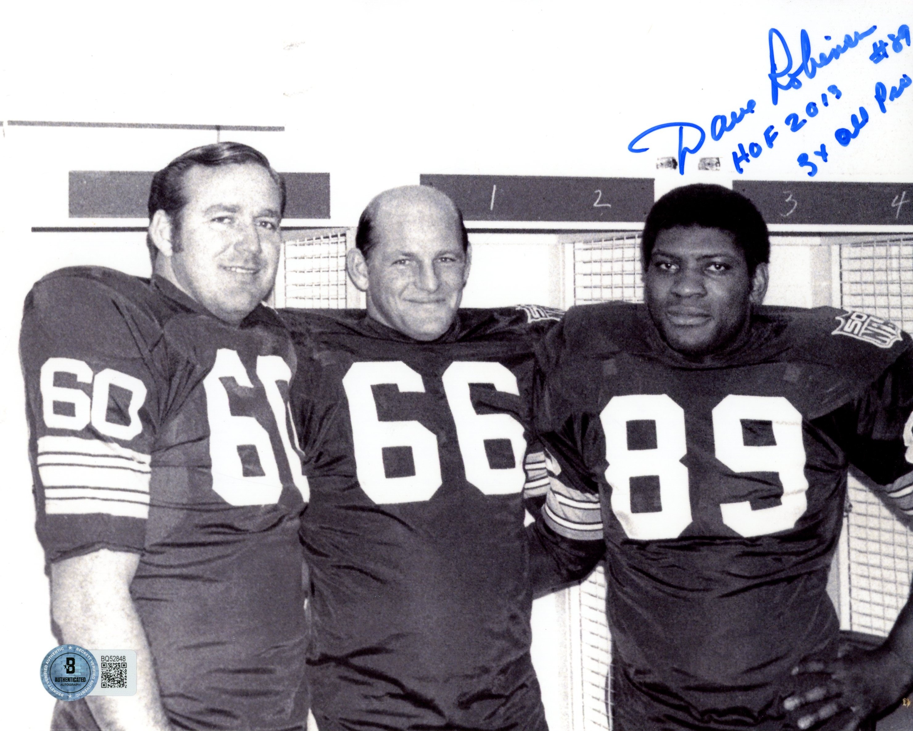 Dave Robinson Autographed Green Bay Packers 8x10 Photo 2 Insc Beckett 57363