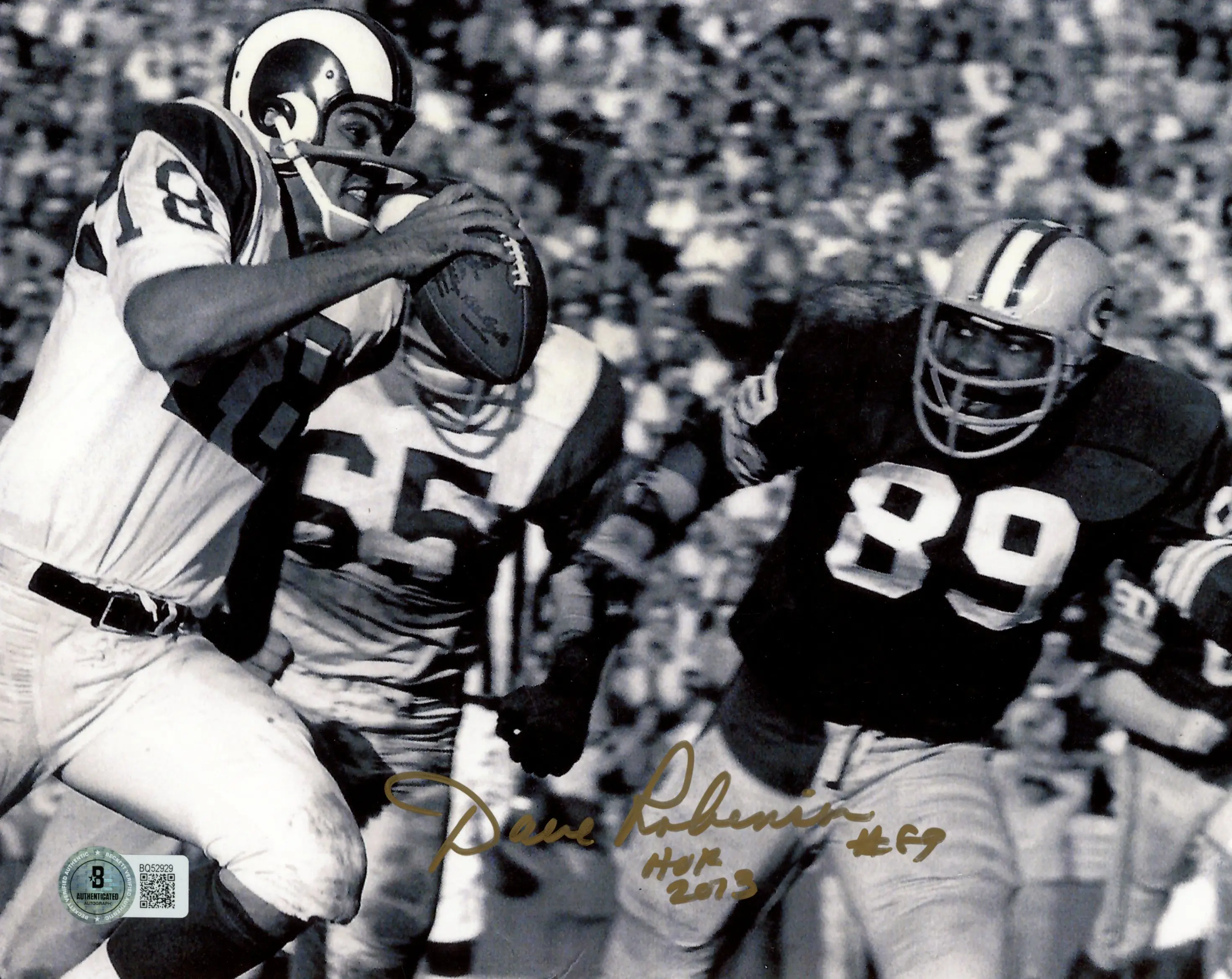 Dave Robinson Autographed/Signed Green Bay Packers 8x10 Photo HOF Beckett 57443