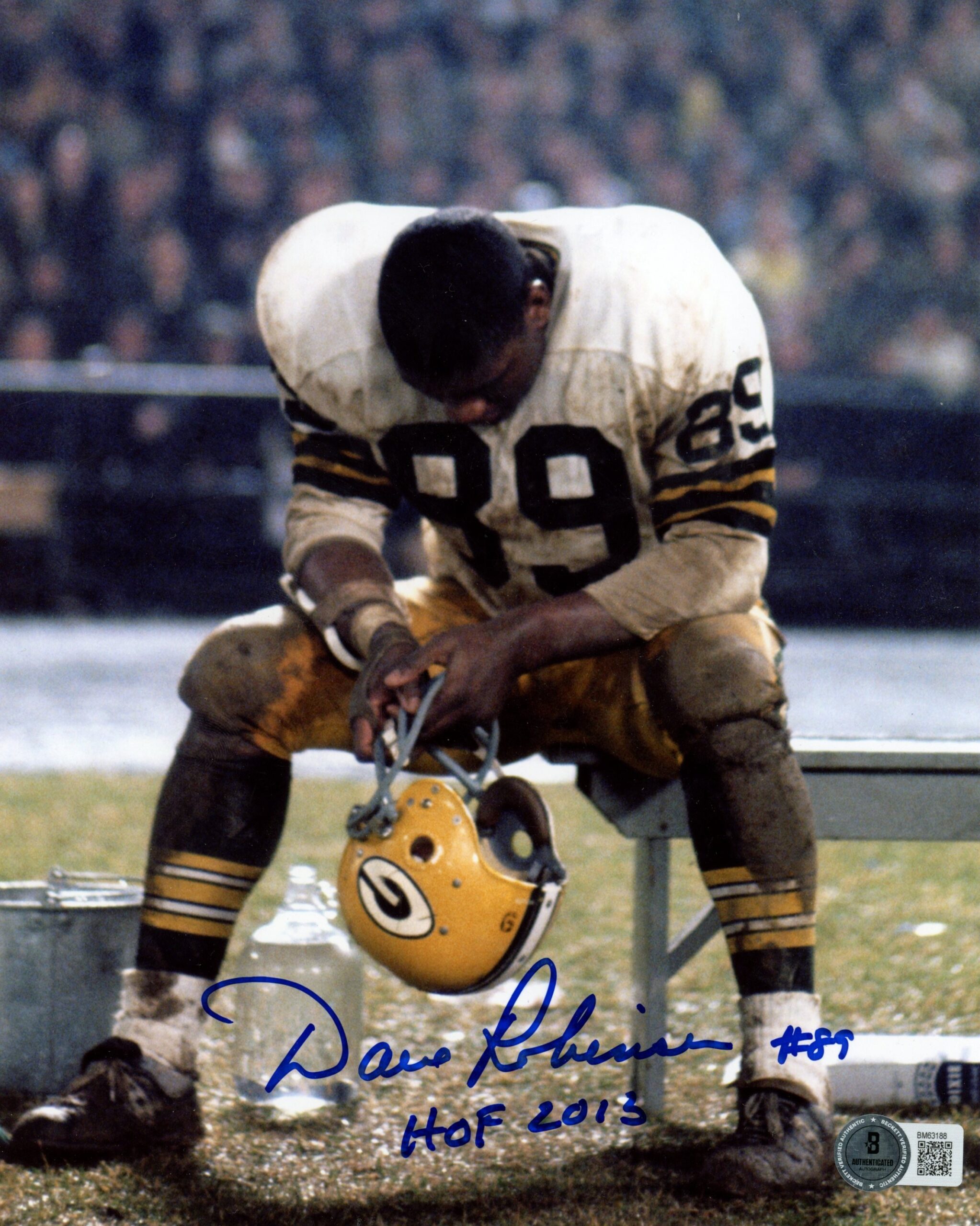 Dave Robinson Autographed/Signed Green Bay Packers 8x10 Photo Beckett 59460 1 Dave Robinson Autographed/Signed Green Bay Packers 8x10 Photo Beckett 59460