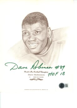 Dave Robinson Autographed/Signed Green Bay Packers 8x10 Photo Beckett 59462