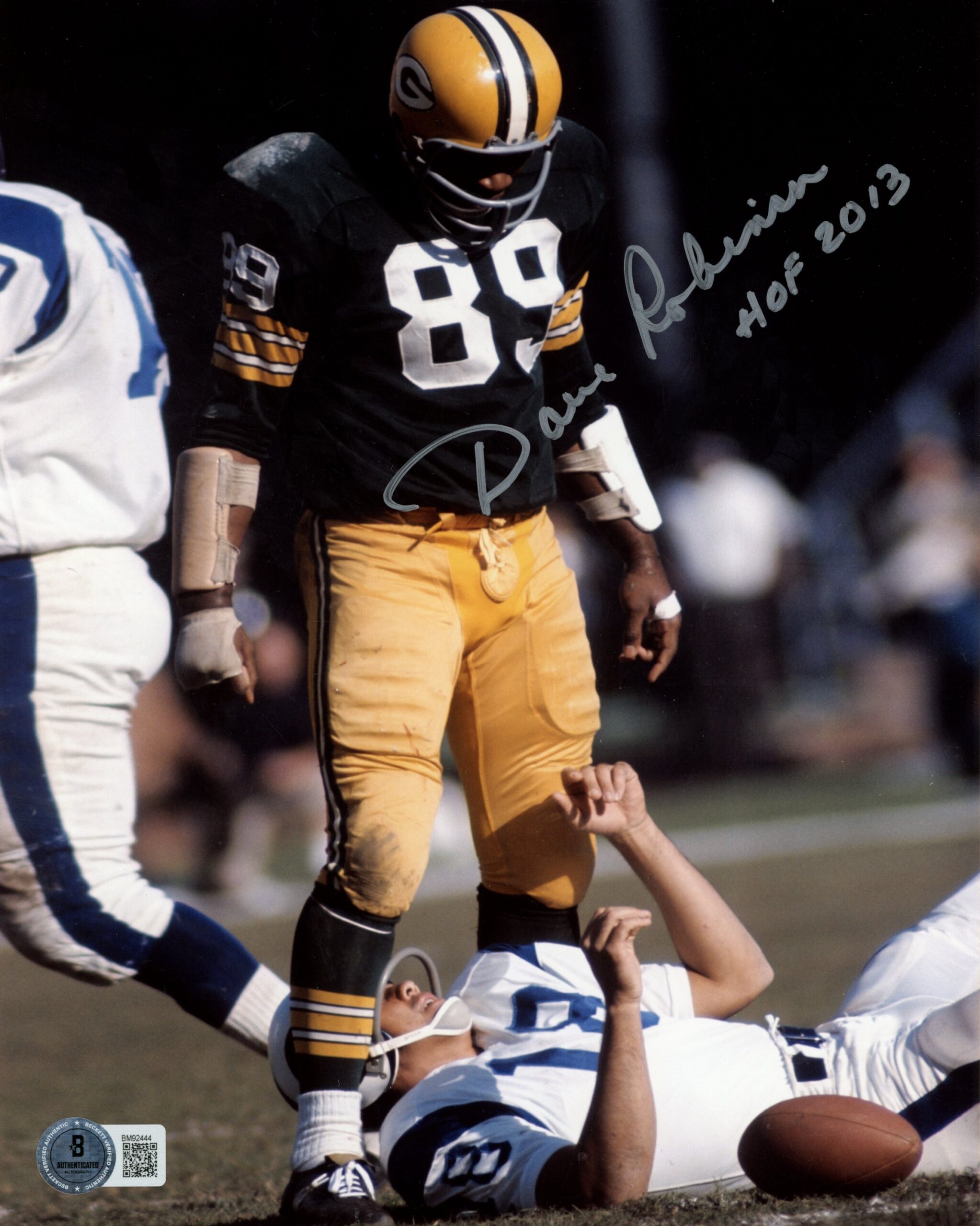 Dave Robinson Autographed/Signed Green Bay Packers 8x10 Photo Beckett 59473