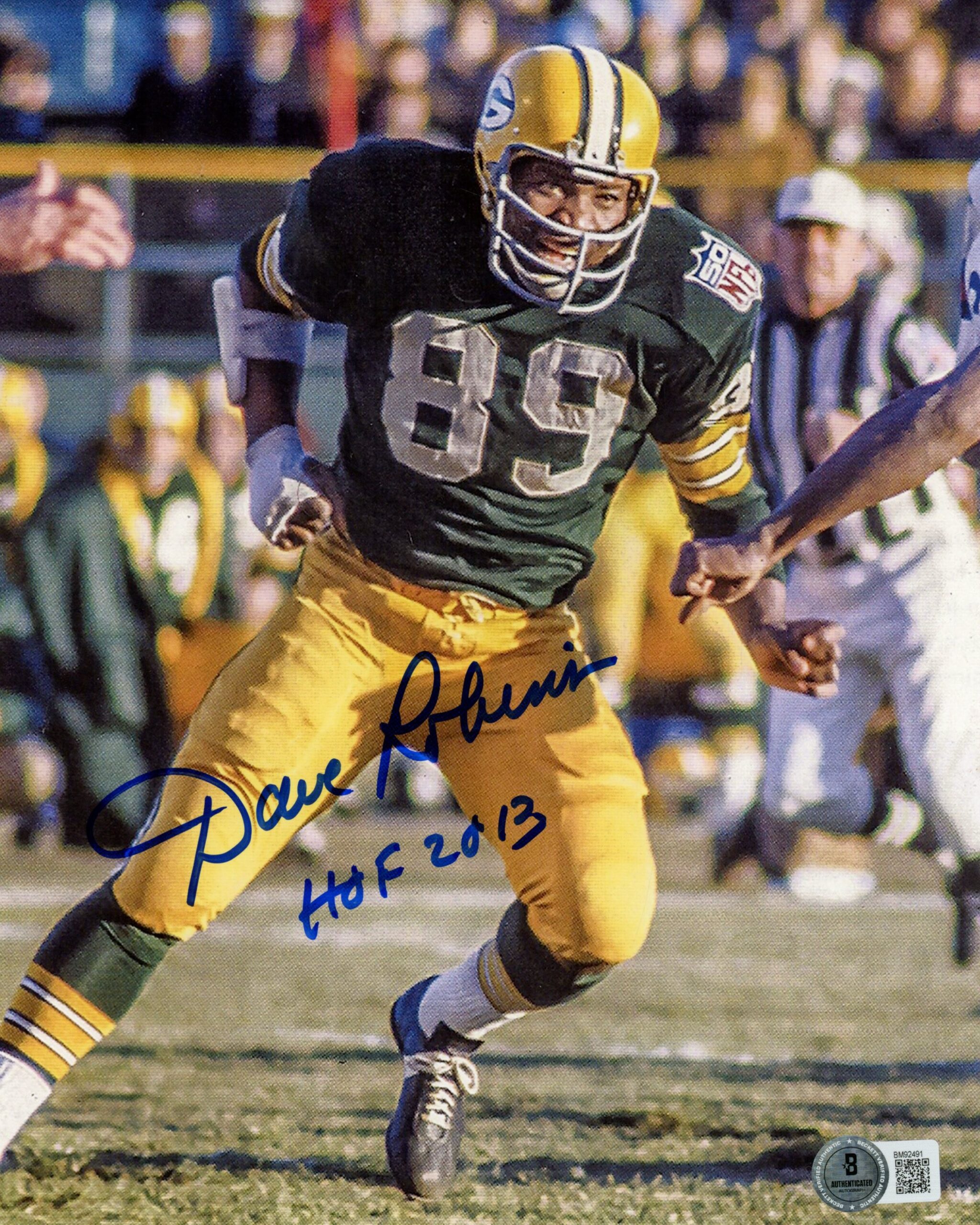 Dave Robinson Autographed/Signed Green Bay Packers 8x10 Photo Beckett 59485 1 Dave Robinson Autographed/Signed Green Bay Packers 8x10 Photo Beckett 59485