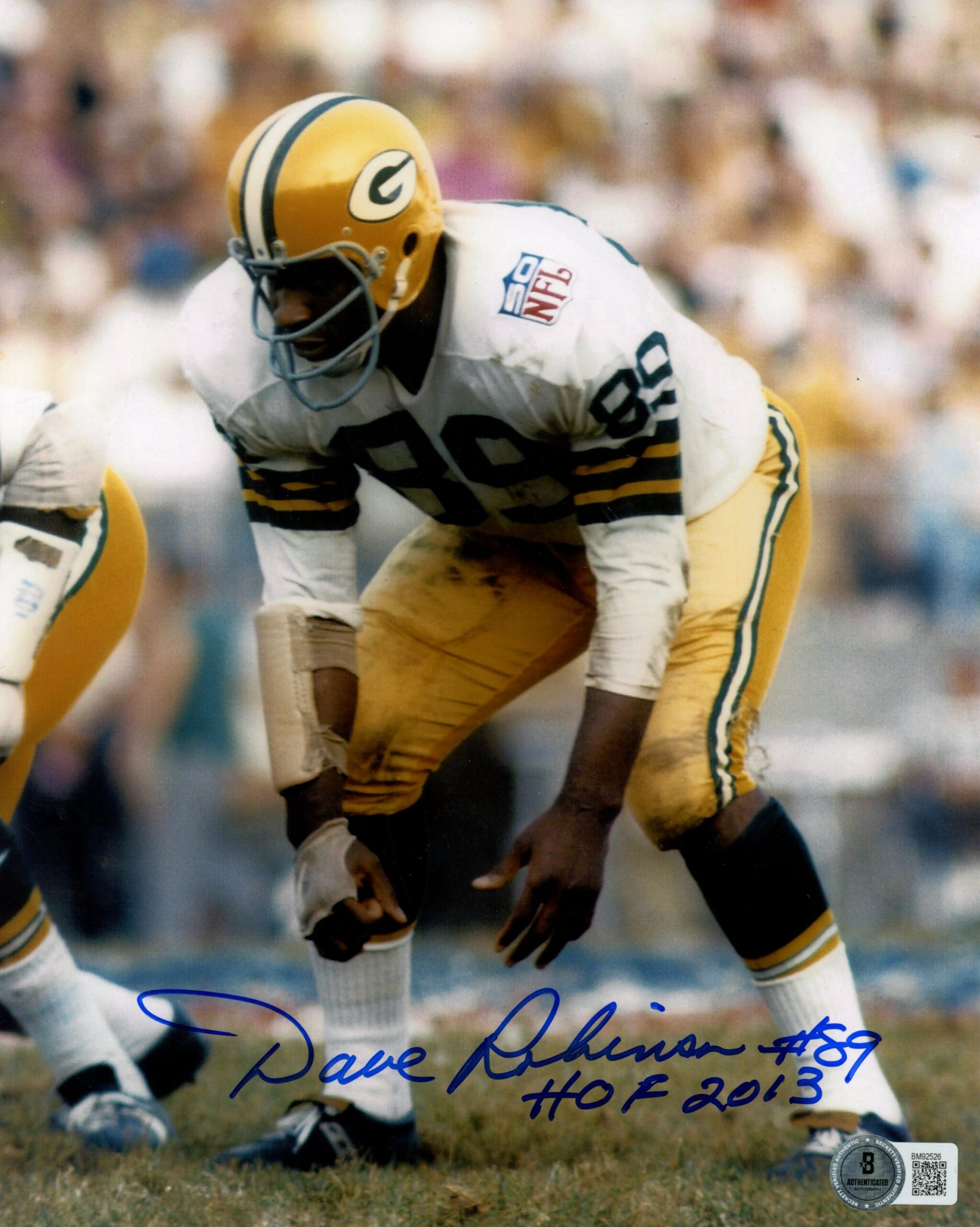 Dave Robinson Autographed/Signed Green Bay Packers 8x10 Photo Beckett 59492