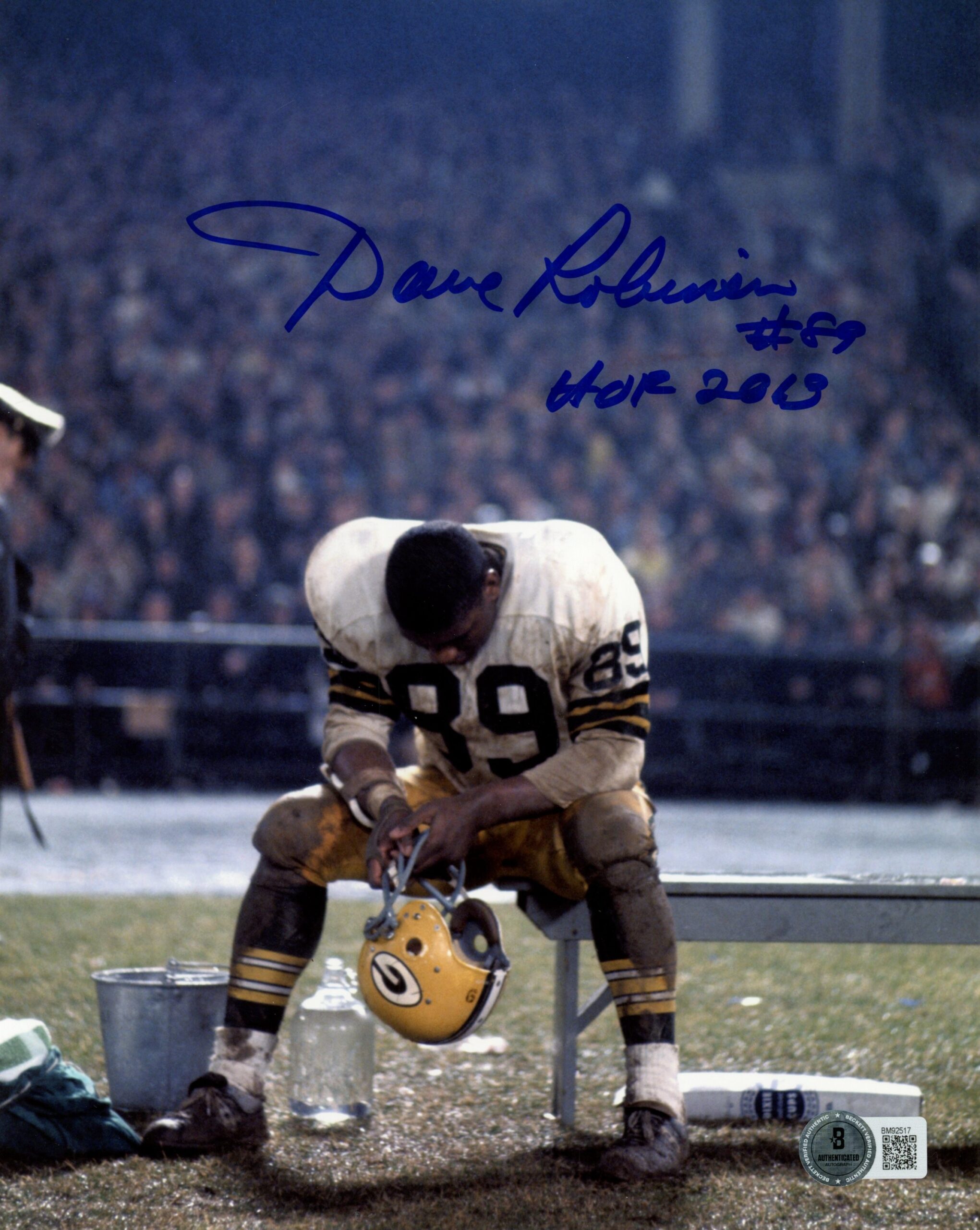 Dave Robinson Autographed/Signed Green Bay Packers 8x10 Photo Beckett 59496 1 Dave Robinson Autographed/Signed Green Bay Packers 8x10 Photo Beckett 59496