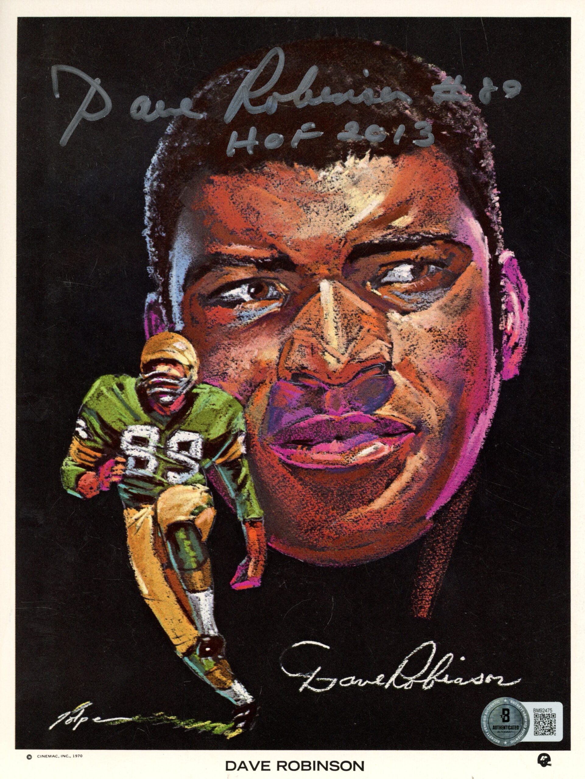 Dave Robinson Autographed/Signed Green Bay Packers 8x10 Photo Beckett 59499