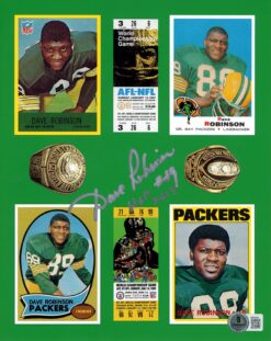 Dave Robinson Autographed/Signed Green Bay Packers 8x10 Photo Beckett 59501