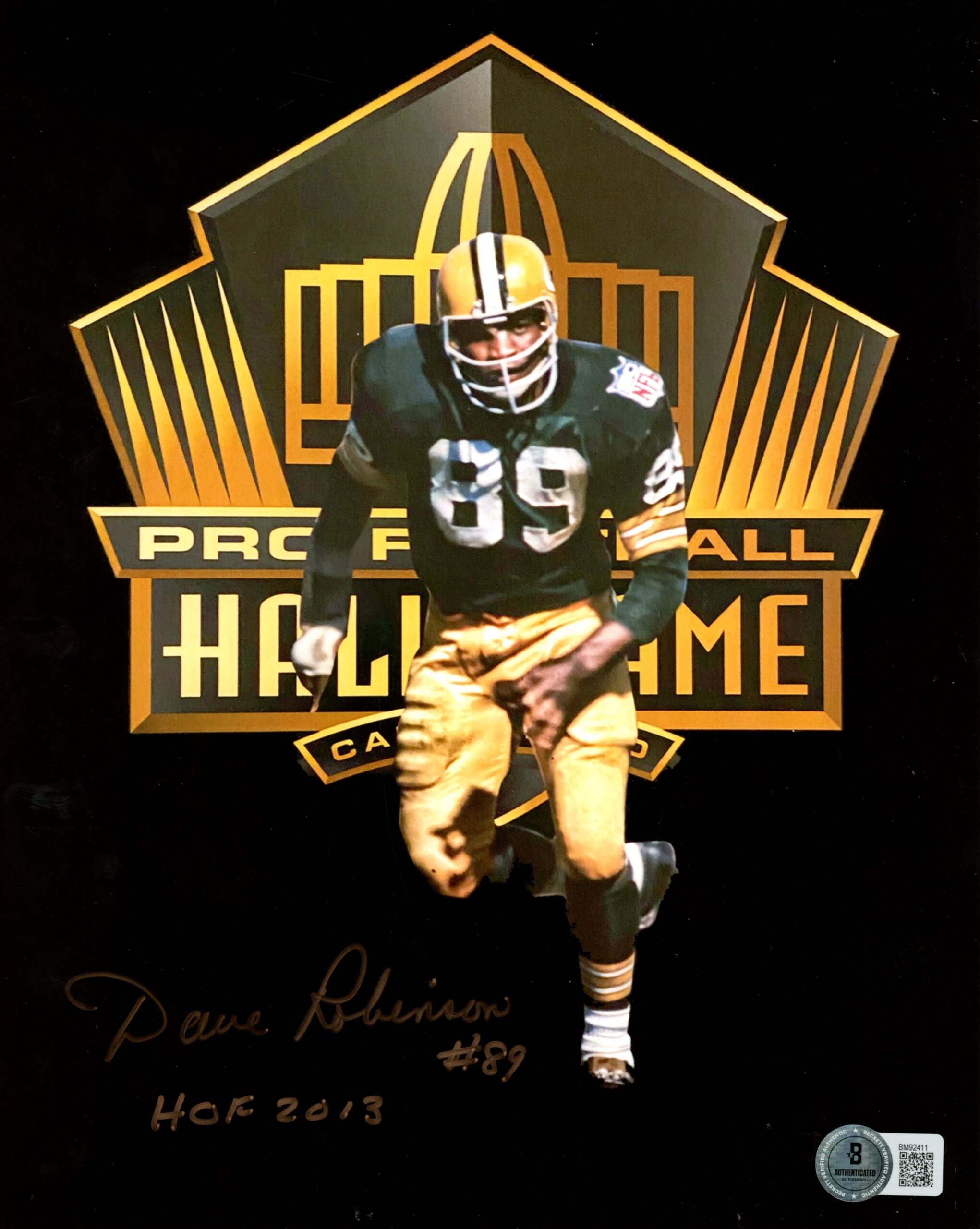 Dave Robinson Autographed/Signed Green Bay Packers 8x10 Photo Beckett 59507