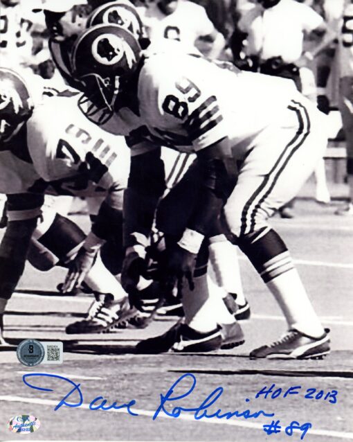 Dave Robinson Autographed/Signed Washington Redskins 8x10 Photo Beckett 59508