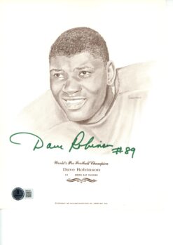 Dave Robinson Autographed/Signed Green Bay Packers 8x10 Photo Beckett 59461