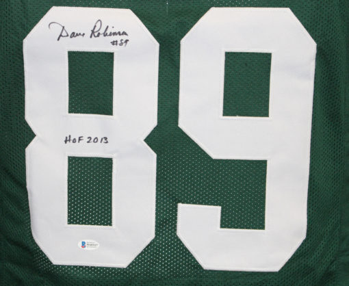 Dave Robinson Autographed/Signed Pro Style Green XL Jersey HOF BAS 25577