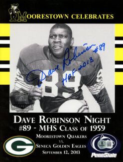 Dave Robinson Signed 2013 Moorestown Dave Robinson Night Program Beckett 57208