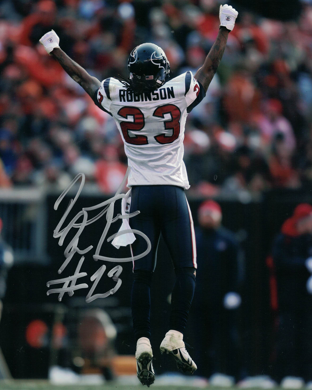 Dunta Robinson Autographed/Signed Houston Texans 8x10 Photo 30131